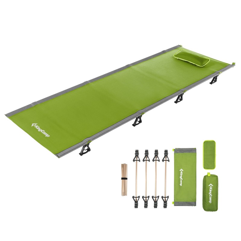 Kingcamp Ultralight Compact Folding Camping Cot Bed, 4.9 Pounds (Green)