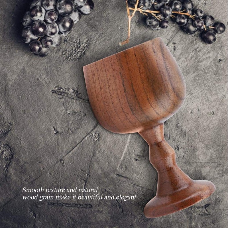 VIFERR Wooden Goblet Vintage Wooden Wine Goblet First Class Natural