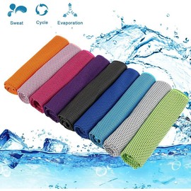Cooling Neck Towels, 9 Pack Workout Towels for Gym 35"x12" Fast Drying Gym Towels Snap Cooling Sport Towels for Yoga Gym Fitness Running
