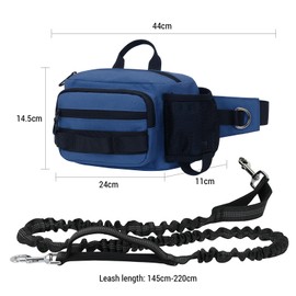 SOUUXIU Retractable Bungee Pet Leash with Multi-Pocket Waist Bag Hands Free Dog Leash for Outdoor Dog Training Walking