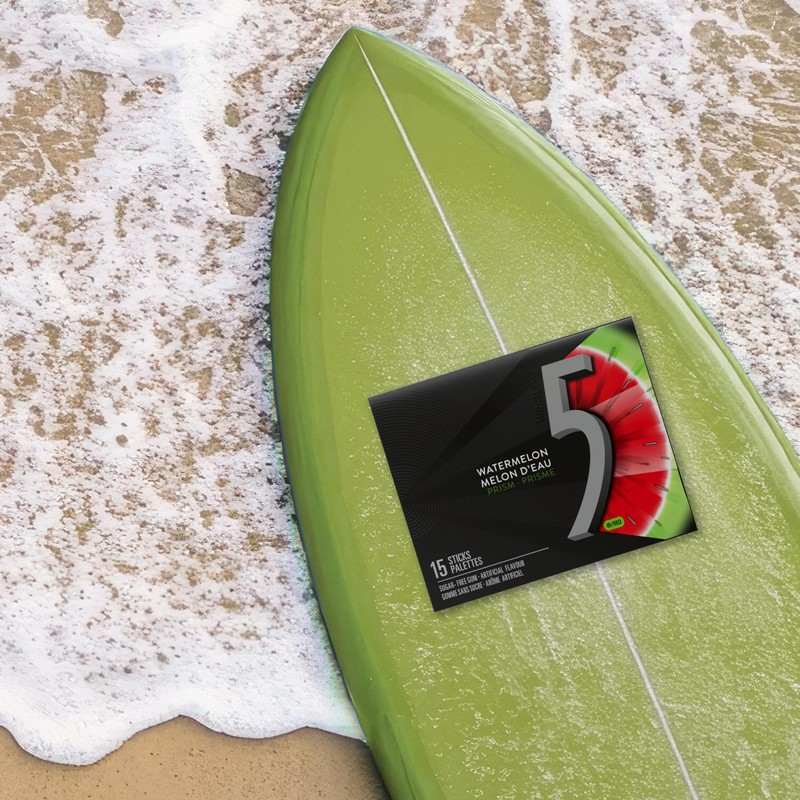 Wrigley 5 Prism Electric Watermelon Gum, 10ct x 15pcs, (Imported