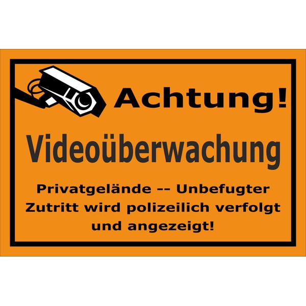 Melis-Folienwerkstatt Sign - Video Surveillance - 30 x 20 cm