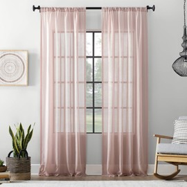 Archaeo Grove Cortina de Mezcla de algodón Texturizado, 54" x 63", Aqua, Moderno, Blush, 54" x 95", 1