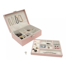 Exhivit Estuche Organizador De Joyas Portátil Color Rosa