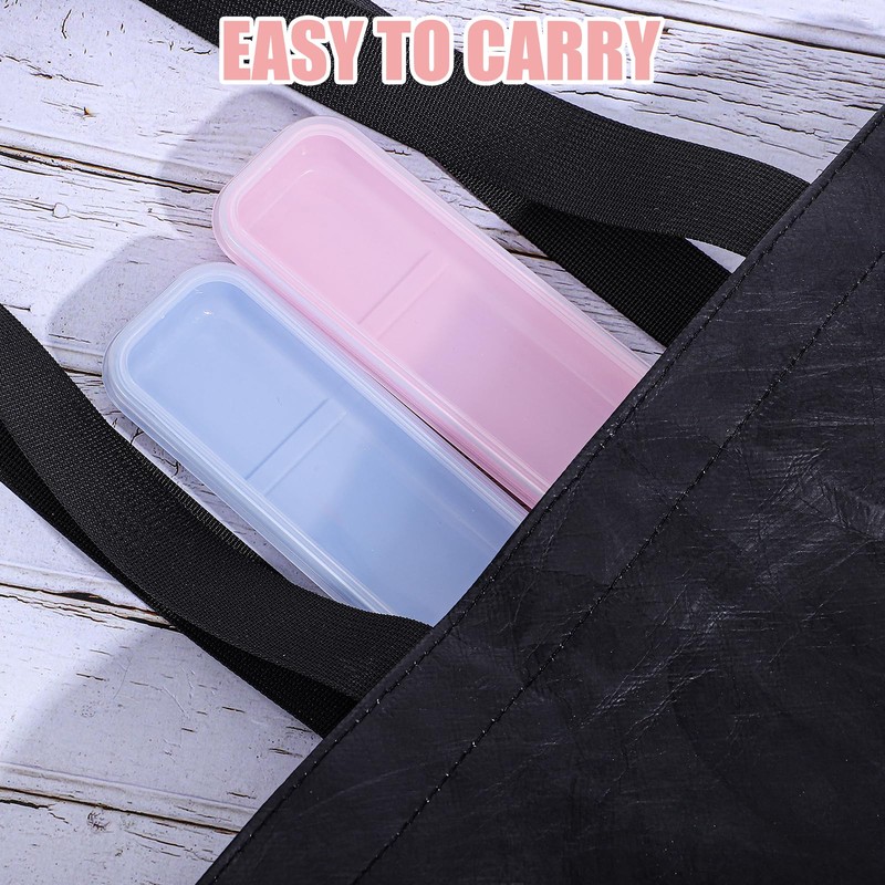 2 Pcs Portable Flatware Box, Utensil Holder Chopstick Case Simple