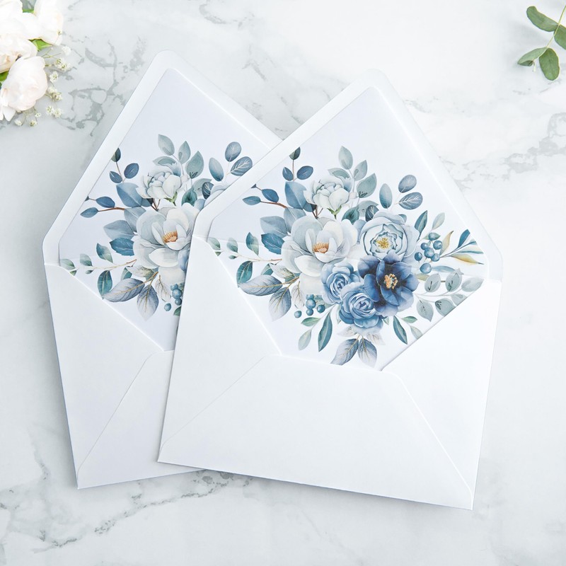 PONATIA 50PCS A7 Euro Flap Envelopes, 5.25 x 7.25'' Liner
