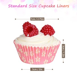 SKIDEC Standard Cupcake Liners 400 Count Floral Paper Baking Cups Disposable Cupcake Wrappers for Wedding and Party Baking Supplies