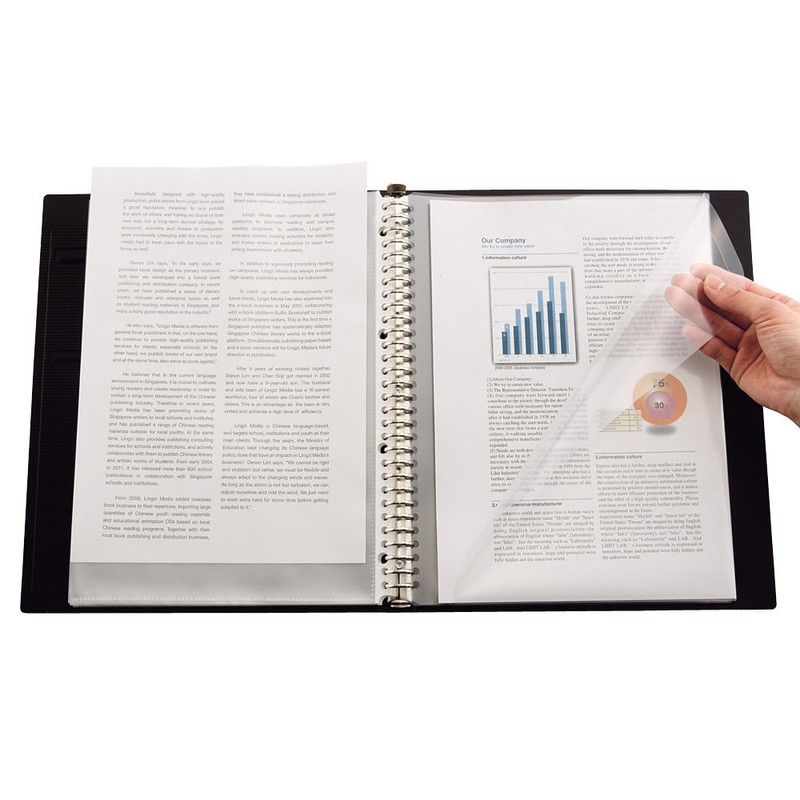 Lihit Lab N7520-22 File Clear Book, A4, 30 Holes, Interchangeable,