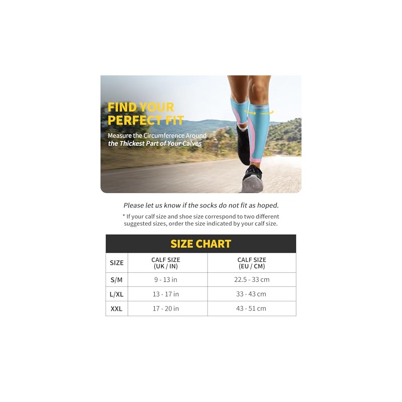CAMBIVO CAMBIVO 2 Pairs Calf Compression Sleeve Men & Women,
