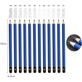 Kingmyth Drawing Pencils, Art Supplies with Sketch, Oil Colored, Charcoal and 7 in 1 Rainbow Pencils for Drawing and Sketching,Sketch Book and Zipper Bag for Artists or Beginners