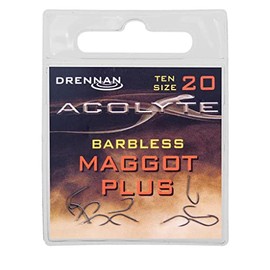 Drennan Acolyte PTFE Coated Spade End Barbless Maggot Plus Hooks: 16