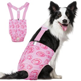 Reusable Female Dog Diapers with Suspender, Washable Dog Period Panties, Highly Absorbent Female Dog Diaper for Heat, Incontinence, Puppy Training