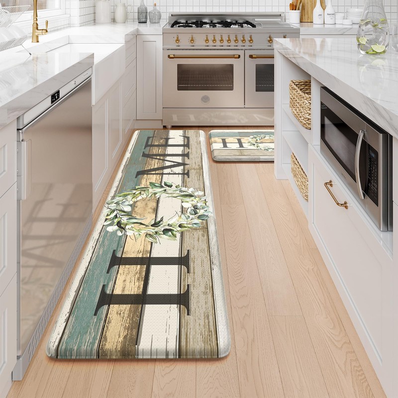 KIMODE Anti Fatigue Kitchen Mats, Farmhouse Kitchen Rugs Sets of