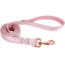 ARING PET Dog Leash, Velvet Dog Leashes Matching Dog Collars, Handmade Strong Pink Velvet Walking Dog Leash for Small Medium Large Dogs