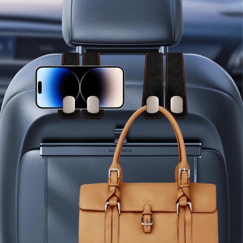 Usinynia 4 Pack Car Hooks for Headrest Double Car Seat