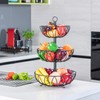 Rice rat 3-Tier Fruit Bowl Metal Wire Fruit Basket Bread