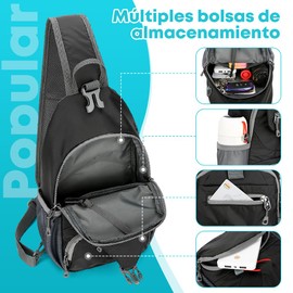 NIERBO Bolsa de Hombro Casual, Bolsa de Pecho Táctica Crossbody Impermeable para Hombre, Correa de Hombro Ajustable con Bolsillo para celular, Mochila Deportiva Multifuncional