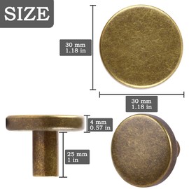 YOIPE 4 Pcs Brass Round Antique Zinc Alloy Kitchen Cabinet Window Knobs Cupboard Door Knobs Drawer Handle Pulls Dresser Knobs with 4 Pack Screws for Bathroom Drawer Door Hardware