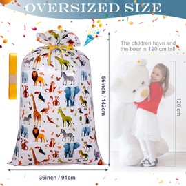 Large Birthday Plastic Gift Bag, 56" H x 36" W Jumbo Gift bag with Tie for Kids Birthday Party, Graduation, Baby Shower, Parties or Celebrating