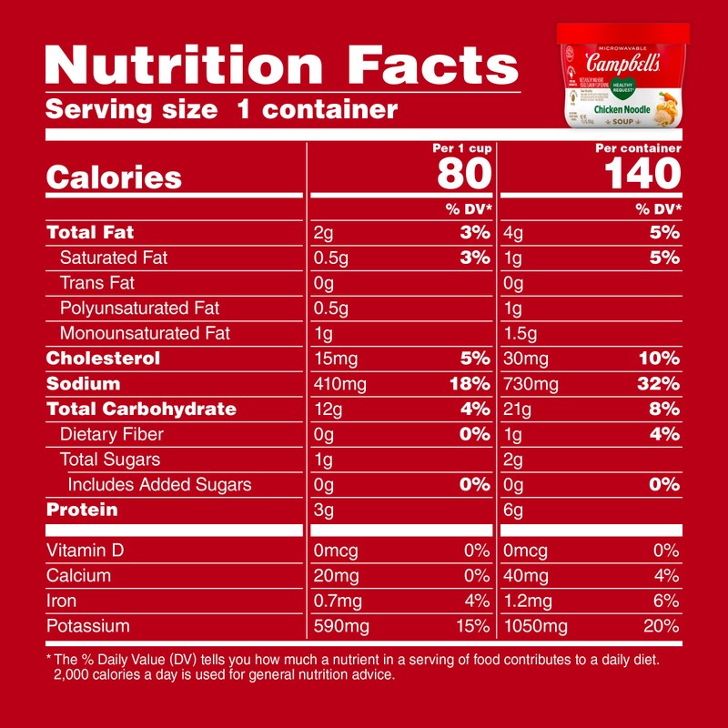 Campbell's Healthy Request Chicken Noodle Soup, 15.3 Oz Microwavable Bowl