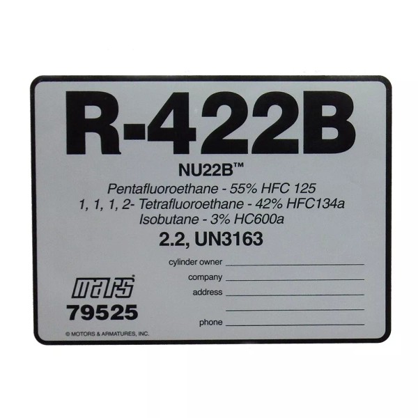 MARS R-422B / R422B Label # 79525 , SOLD EACH