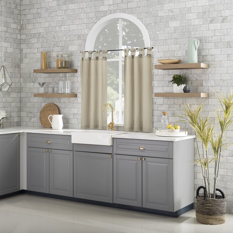 Archaeo Washed Cotton Small Window Twist Tab Cafe Curtains, 52"