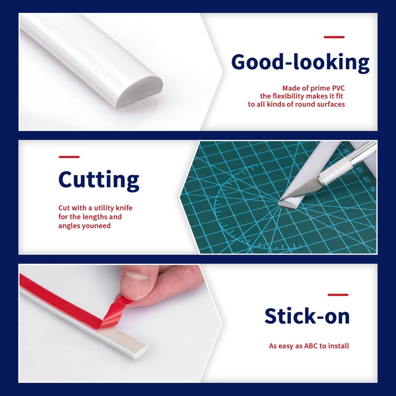 Art3dwallpanels 10 Ft Flexible Peel and Stick Trim Molding for
