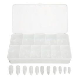 550 Uñas Postizas Largas y Transparentes, Nail Art DIY, Fácil de Usar, Aplicable para Bodas y Fiestas, 550 Tabletas por Caja (Almendra)