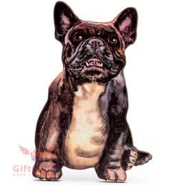 Wooden refrigerator or fridge dog magnet of French Bulldog