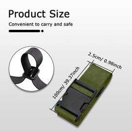 Tie Down Strap, Adjustable Nylon Strap, Car Luggage Straps, Heavy Duty Lashing Strap, Durable Top Tie Down Strap for Motorcycle Cargo Trucks Trailer Luggage (Army green)