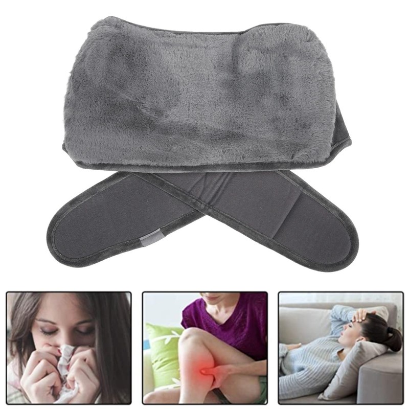 Uterus Warming Waist Belt Dark Gray Adjustable Thick Soft Plush