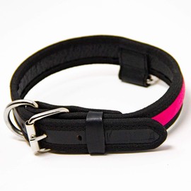 Logical Leather Premium Leather Dog Collar - Best Full Grain Heavy Duty Genuine Leather Collar (Pink, Medium)