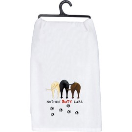 MEIKIUP Funny Dog Butt Kitchen Towel Labrador Dog Lover Gift Labrador Retriever Mom Gift Nothing Butt Labs Hostess Towel Housewarming Gift (Nothing Butt Labs Towel-)