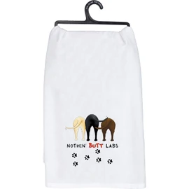 MEIKIUP Funny Dog Butt Kitchen Towel Labrador Dog Lover Gift Labrador Retriever Mom Gift Nothing Butt Labs Hostess Towel Housewarming Gift (Nothing Butt Labs Towel-)