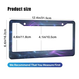 HOSNYE Colors Light License Plate Frame Technology Color Dream Blue Purple Metal License Plate Cover Front Plates Frames Car Tag Frame for Women Men US Vehicles Standard