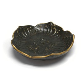 Karma Gifts, Black Embossed Large Flower Trinket Tray, 1 EA