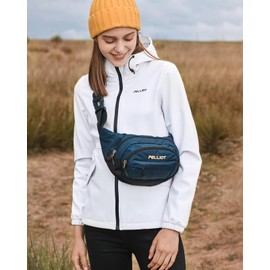 PELLIOT Fanny Pack for Women Men CrossBody Belt Bag Multi Pockets Waist Pack Water Repellent Adjustable Sling Bag for Hiking Running Cyling Traveling Outdoor Shady Blue