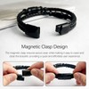 Tienyuu Men’s Double-Row Braided Leather Bracelet with Stainless Steel Ornaments