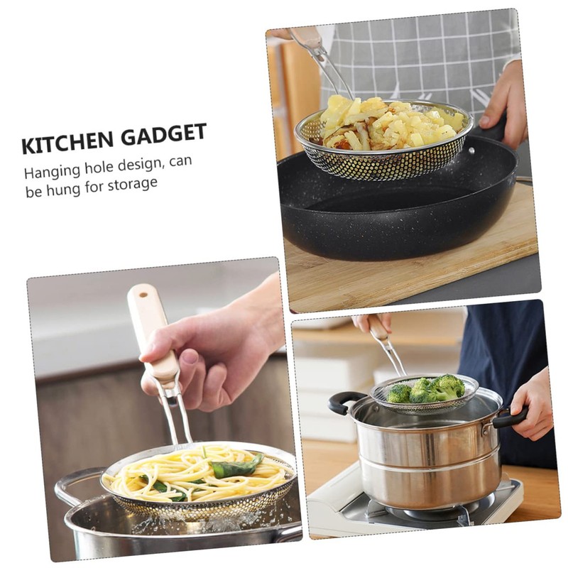 BIUDECO Stainless Steel Colander Fine Mesh Strainer Kitchen Gadget Long