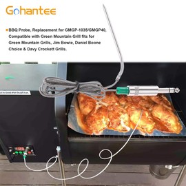 Meat Temperature Probe Replacement for Green Mountain Grill/GMG Pellet Grills, Compatible with Jim Bowie Daniel Boone Choice, Davy Crockett Grills GMGP-1035/GMGP40