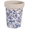 Long Tom Round Pot Planter in Blue/White