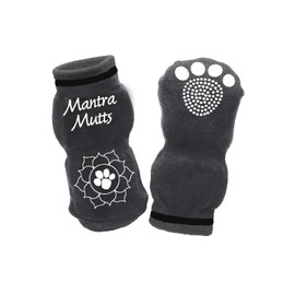 Muttluks Mat Socks for Dogs Anti-Slip 2 Pairs (4 Pack) for Paws Protection and Injury Prevention [Regular Import] Large Gray