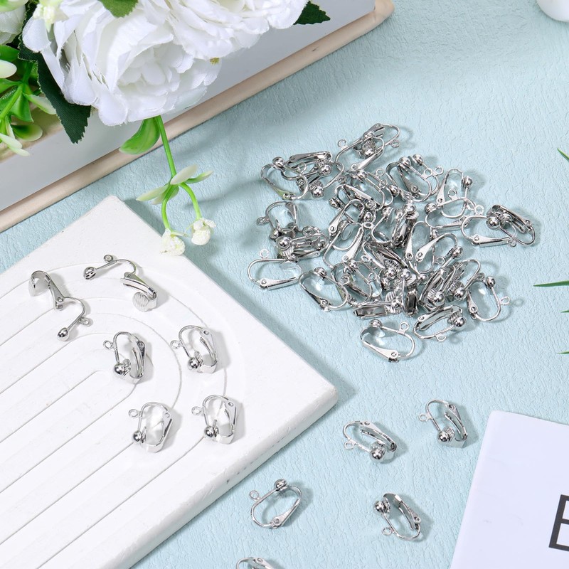 50 Pcs Clip-on Earrings Findings Easy Open Clip-On Earring Backs