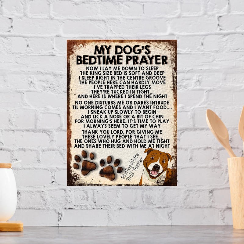 MY DOG'S BEDTIME PRAYER RETRO STYLE METAL TIN SIGN/PLAQUE DOG
