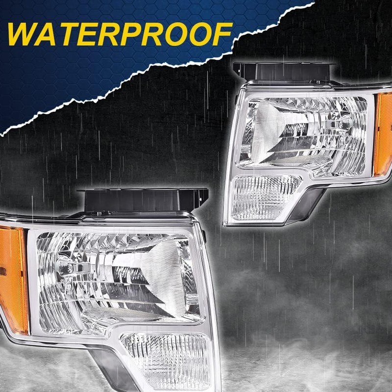 G-PLUS Headlights Assembly, Compatible with 2009-2014 Ford F150 09-14 Headlamp,