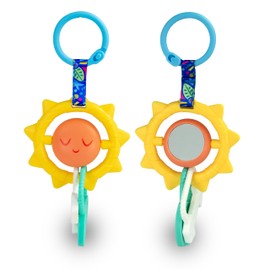 BEBE FUERTE Strong & Sunny Clip On Stroller Toy by Robin Arzon - Developmental Baby Teething Toys - Travel Toys for Infants - Teething Toy for 0 Months and Up