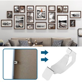 YINETTECH 12 x Picture Frame Clips Picture Hanger Clasp Artwork Backplate Fixings Metal Spring Swivel Clip Hanging Silver 35x13mm