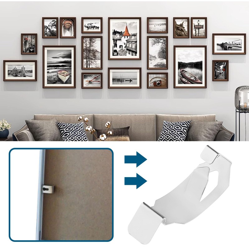 YINETTECH 12 x Picture Frame Clips Picture Hanger Clasp Artwork