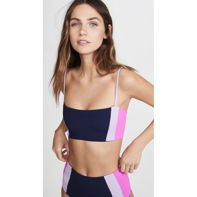 LSpace Women's Rebel Heart Bikini Top, Midnight Blue/Lilac/Fuchsia, Small