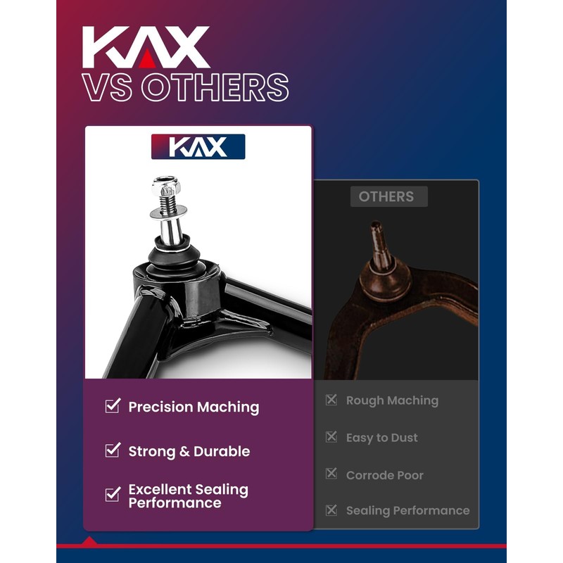 KAX 2-4" lift Front Upper Control Arm w/Ball Joint Fit